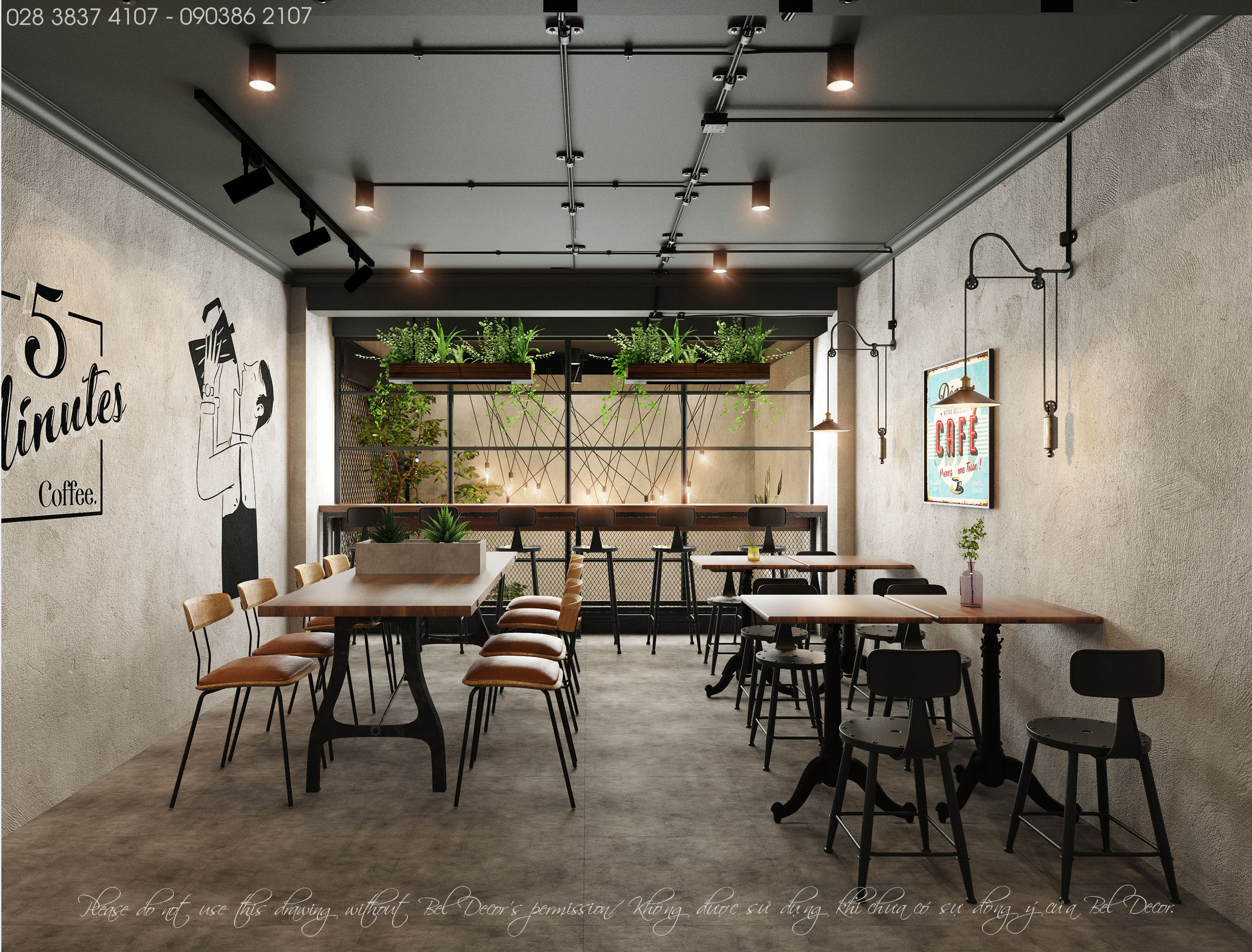 A Lush Coffee Shop With An Industrial Design