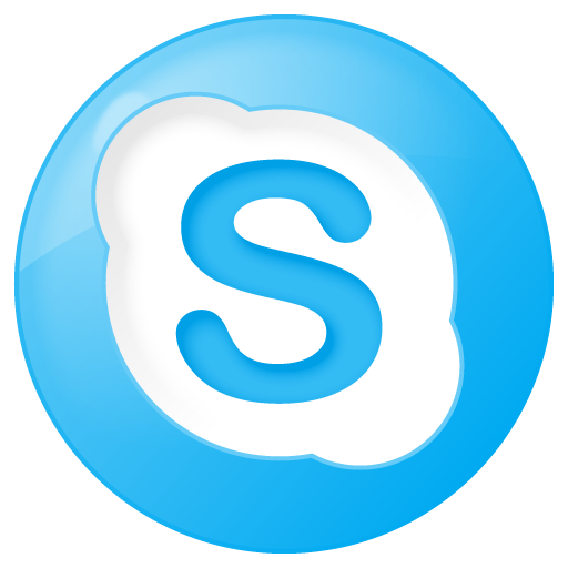 social skype button blue